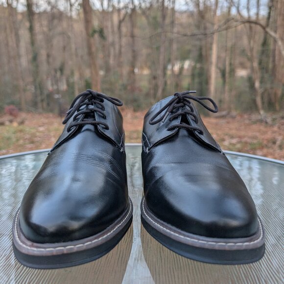 Men's Nunn Bush Centro Flex Plain Toe Oxford Black Leather Dress Shoes Size 13 - Picture 6 of 11
